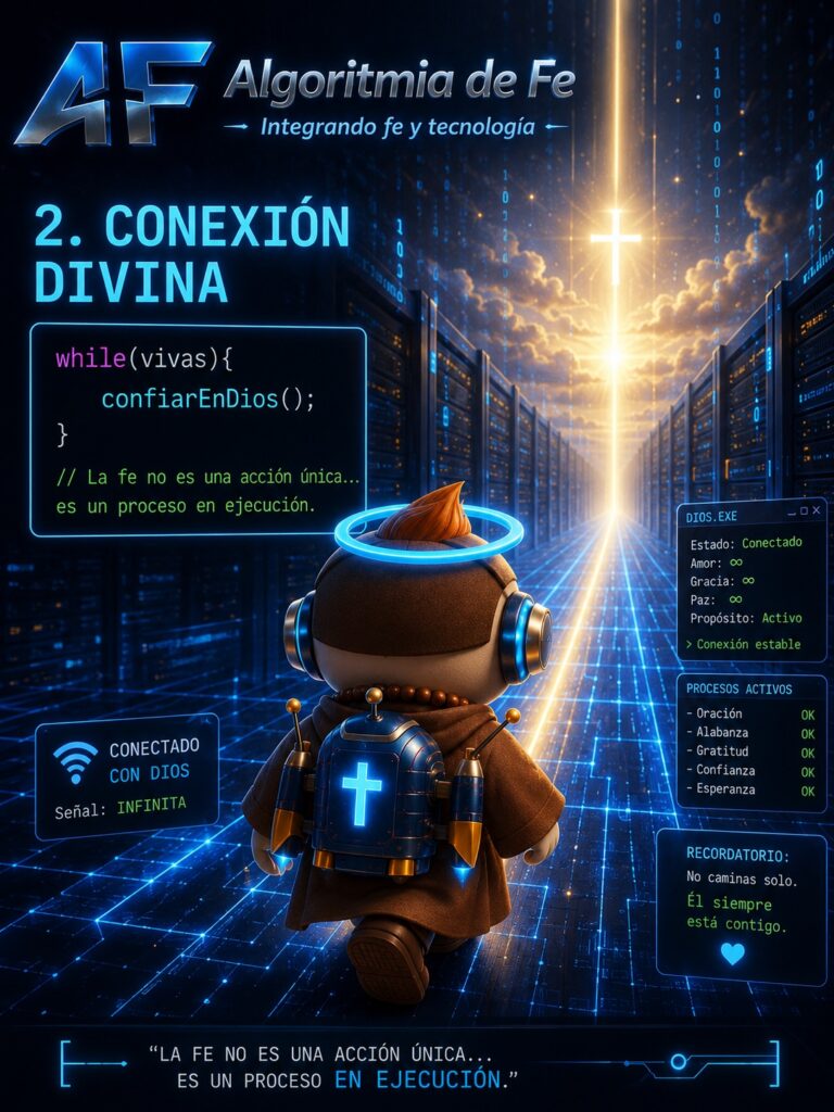 CONEXIÓN DIVINA
Fetri caminando dentro de un túnel digital infinito con una conexión de luz entre el cielo y su corazón.